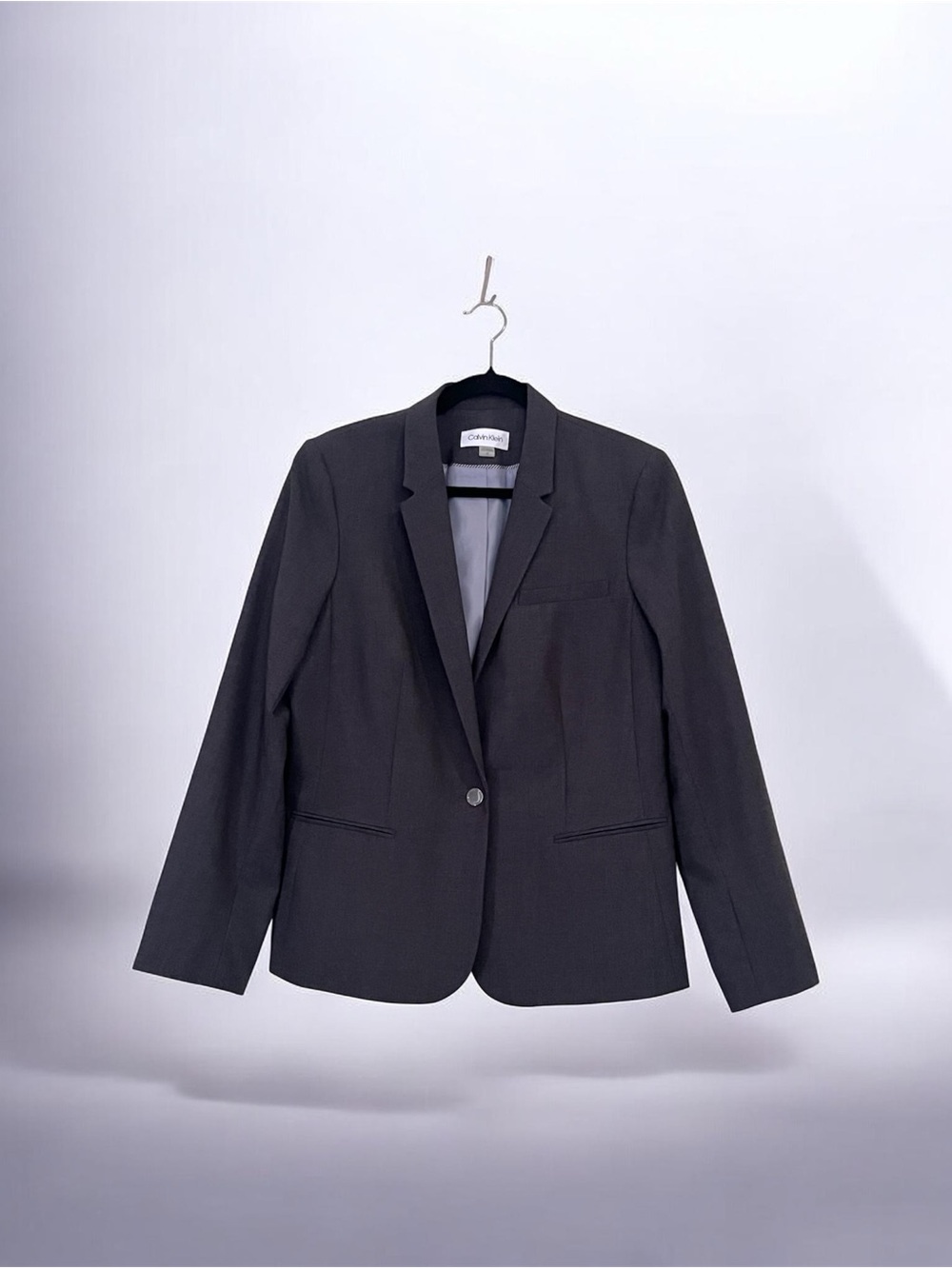 Calvin Klein Women's Charcoal Single-Button Blazer